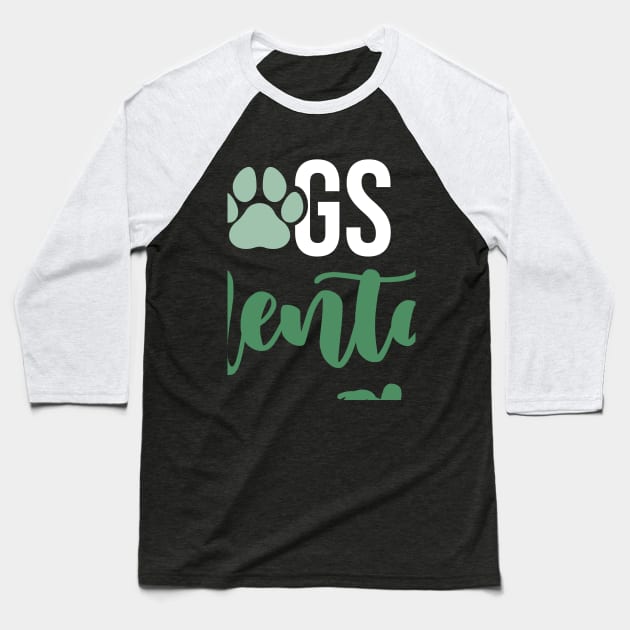 Plants, Dogs, & Mental Health Wellness Design Baseball T-Shirt by InnerMagic